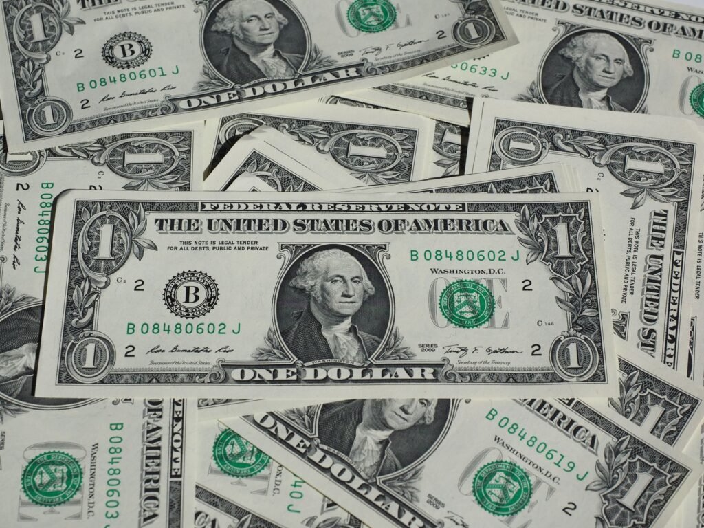 US dollar bills close up